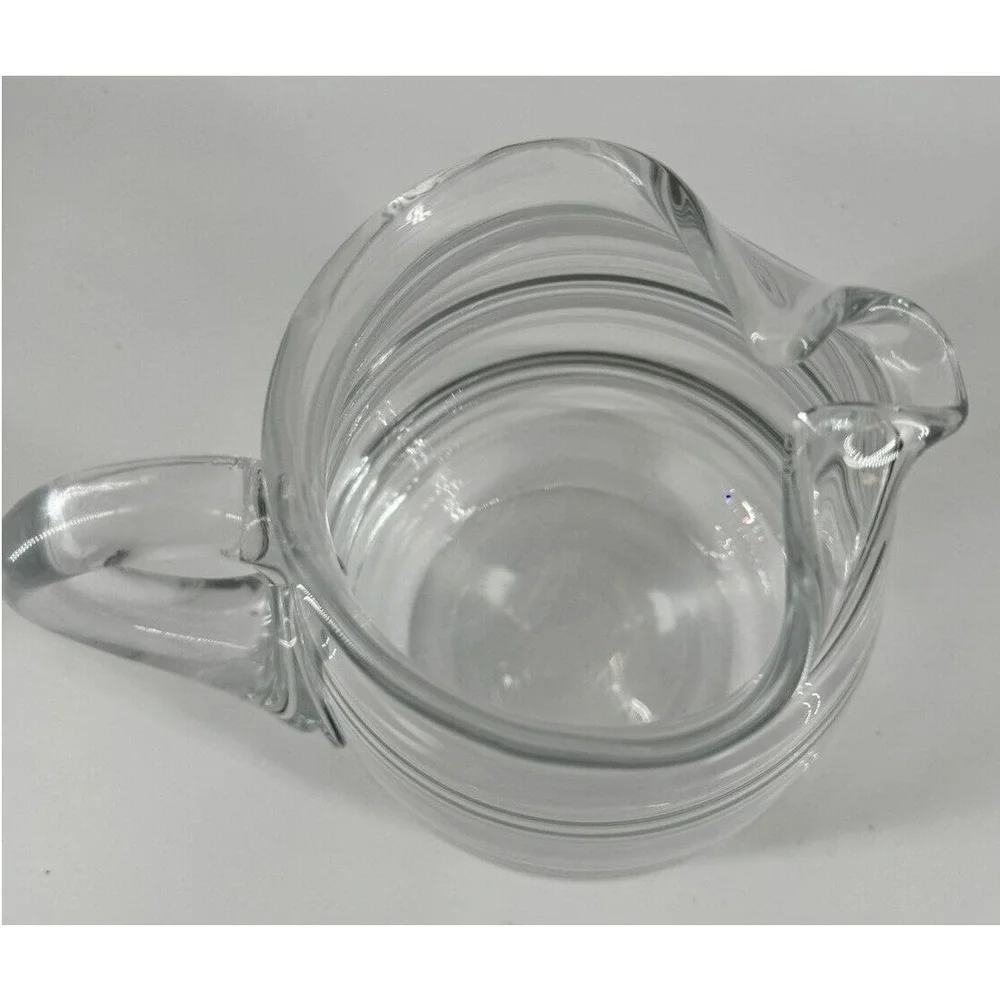 Pitcher Glass Bee Hive Ribbed Heavy Clear 7.5
